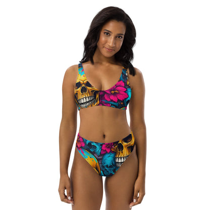 Colorful Skulls 2PC Swimsuit