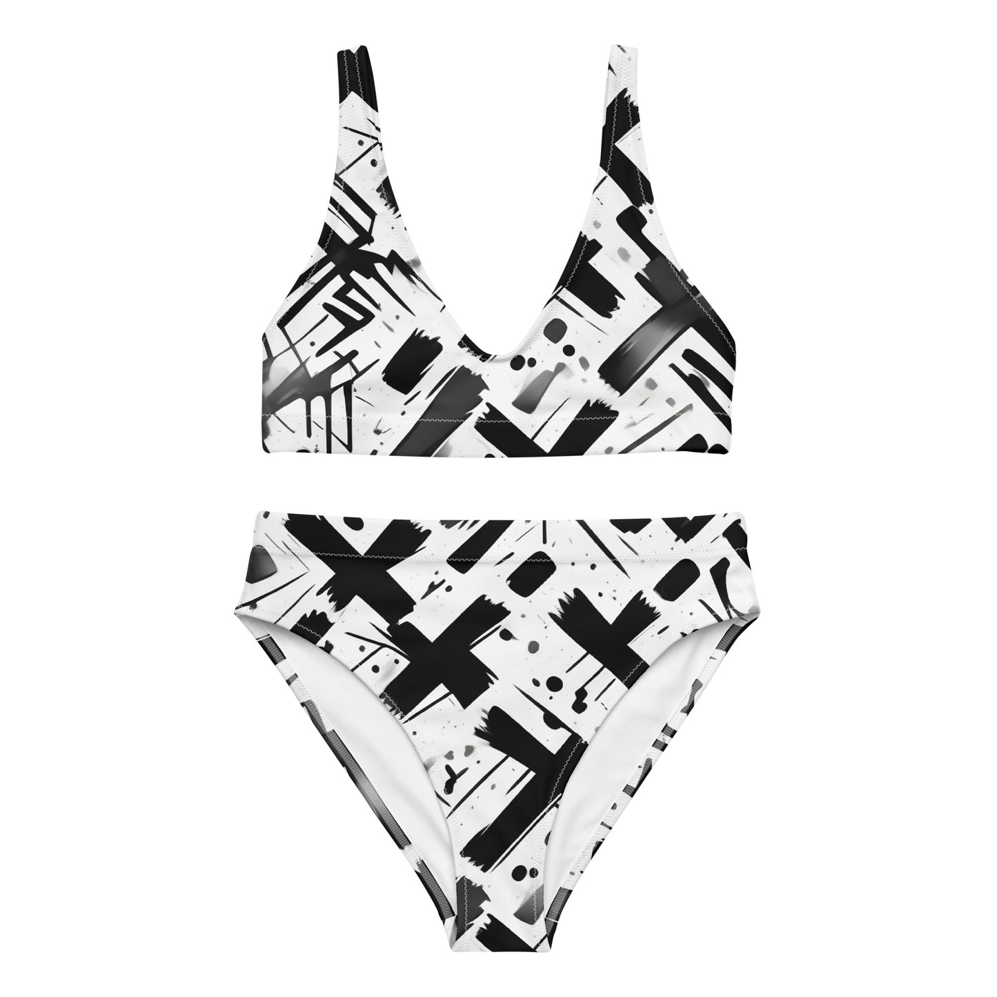 Black X on White 2PC Swimsuit