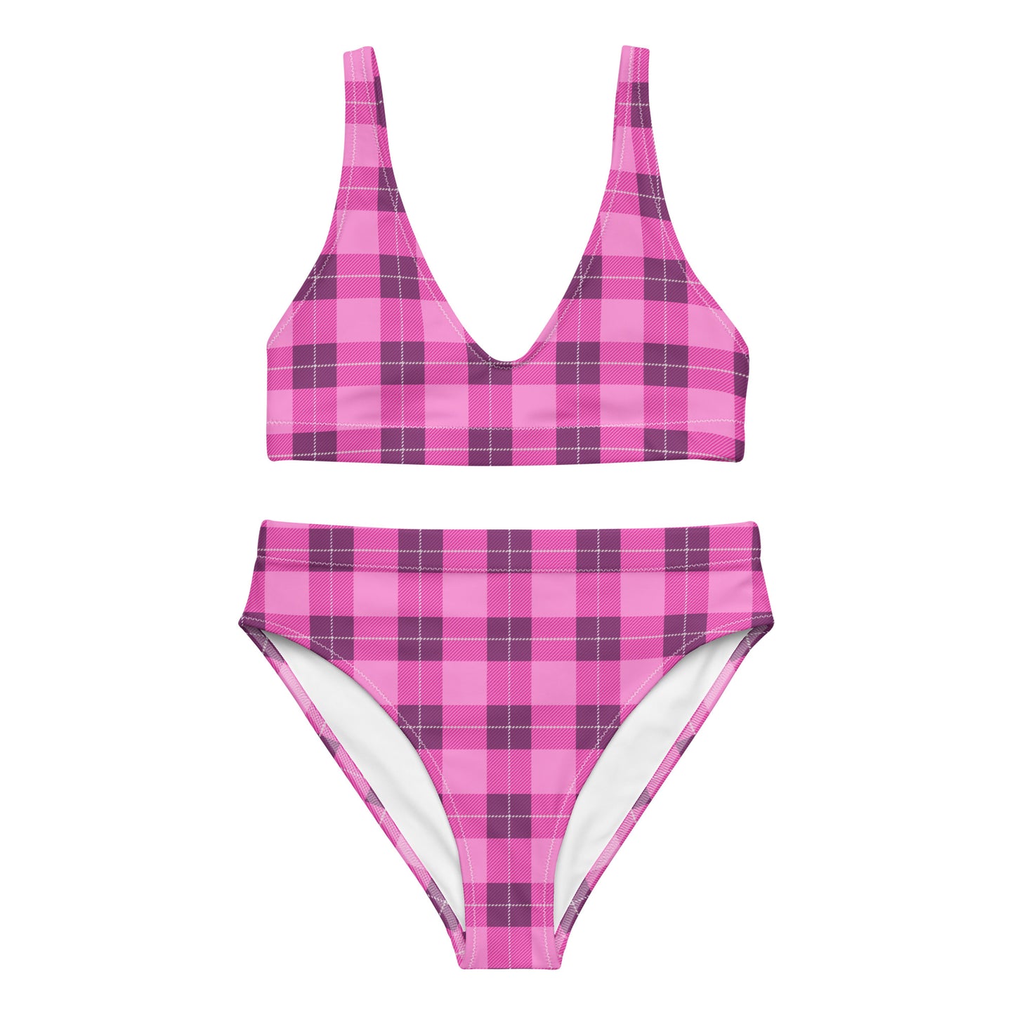 Pink Plaid 2PC Swimsuit