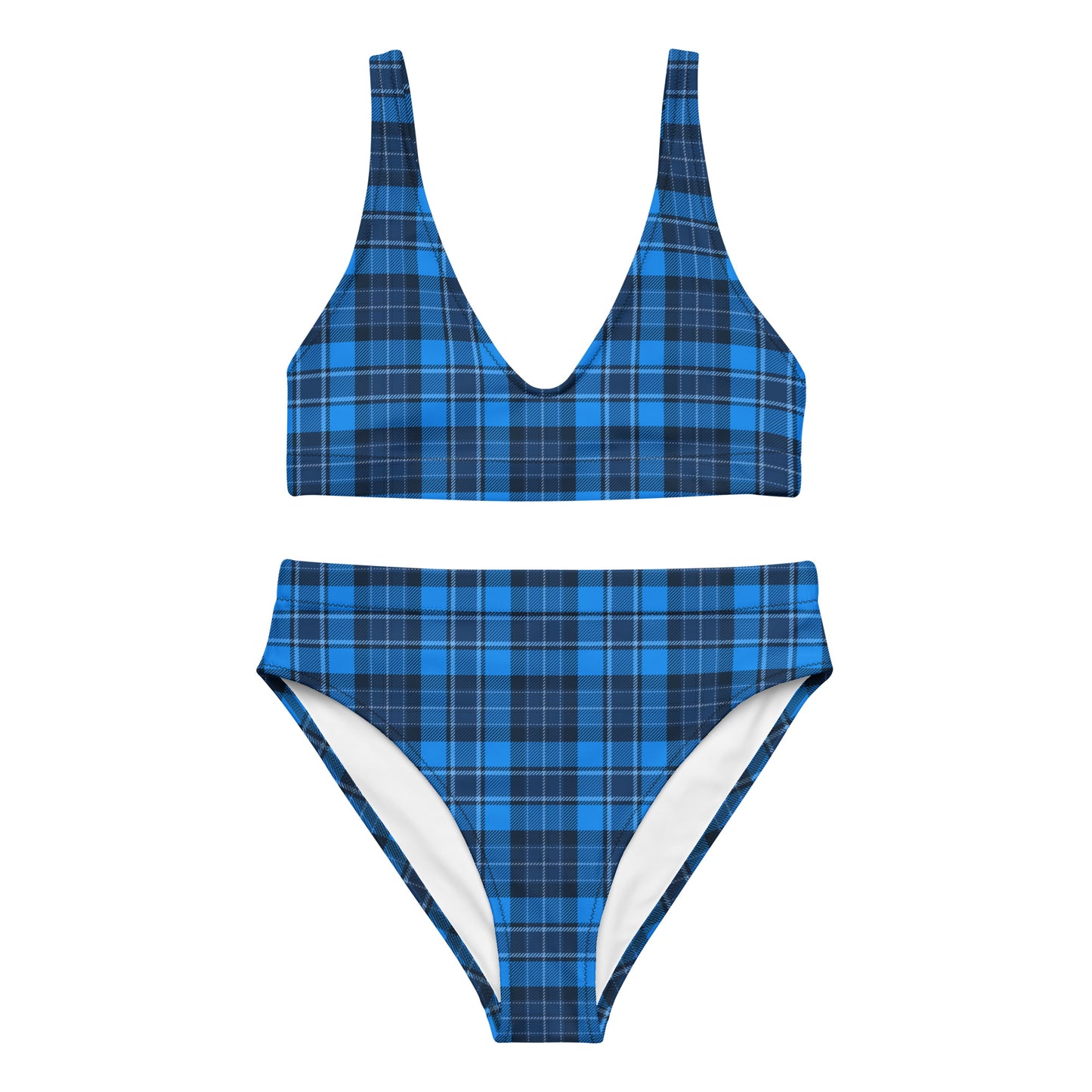 Blue Plaid 2PC Swimsuit