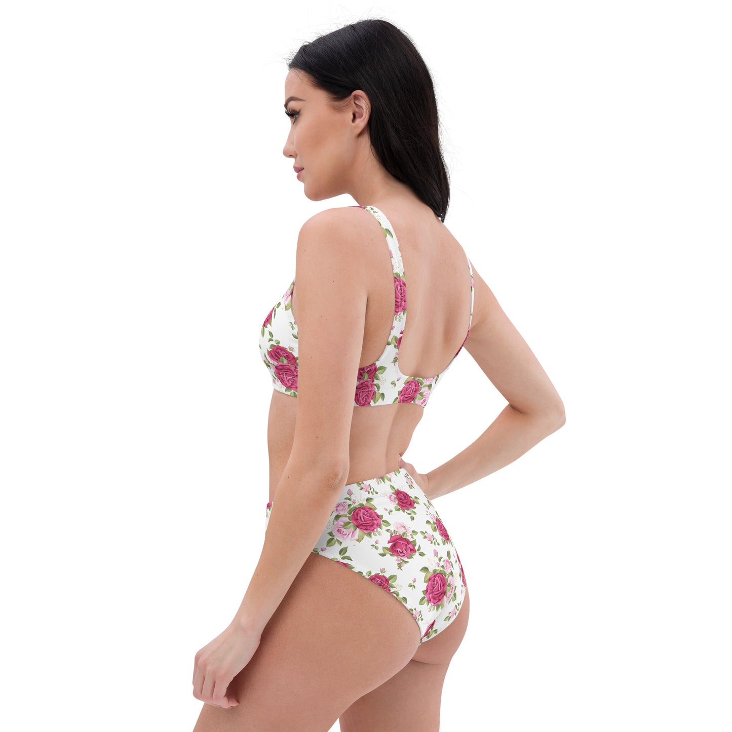 Pink Roses Floral 2PC Swimsuit