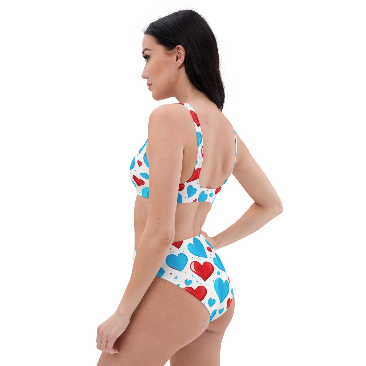 Red and Blue Hearts Cute 2PC Swimsuit