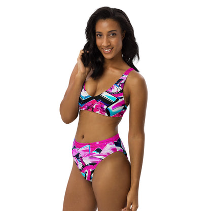 Purple Graffiti Art 2PC Swimsuit