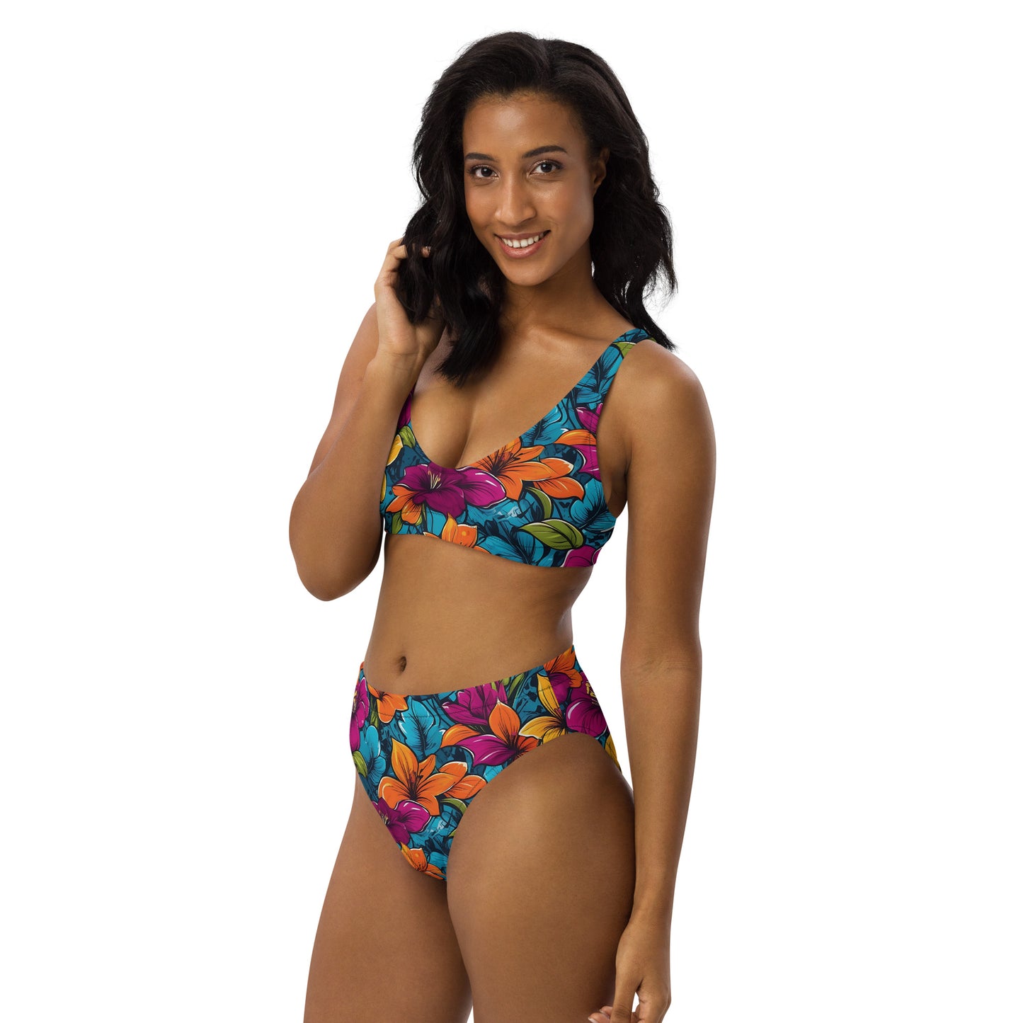 Colorful Flowers Floral 2PC Swimsuit