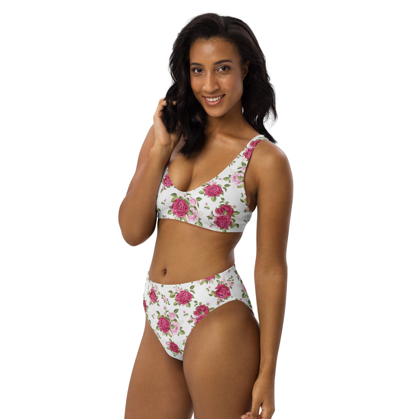 Pink Roses Floral 2PC Swimsuit