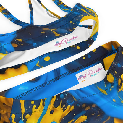 Blue and Yellow Splash Art 2PC Swimsuit