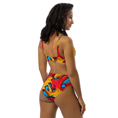 Red and Yellow Graffiti Art 2PC Swimsuit