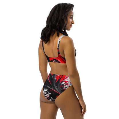 Red and Black Splash Art 2PC Swimsuit