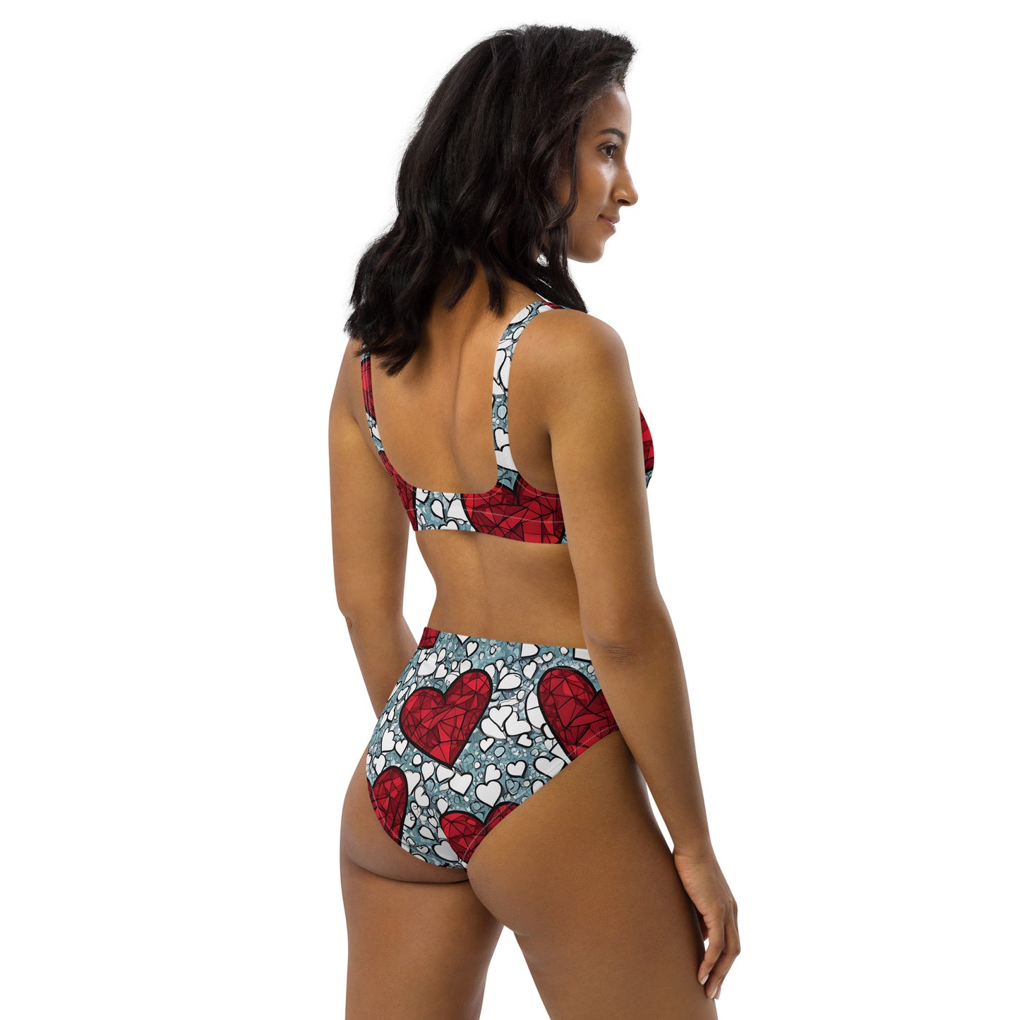 Red Hearts on White 2PC Swimsuit