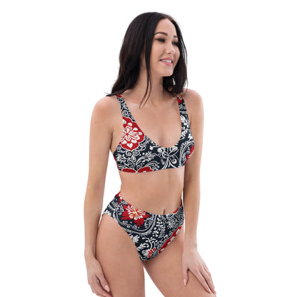 White and Black Floral 2PC Swimsuit