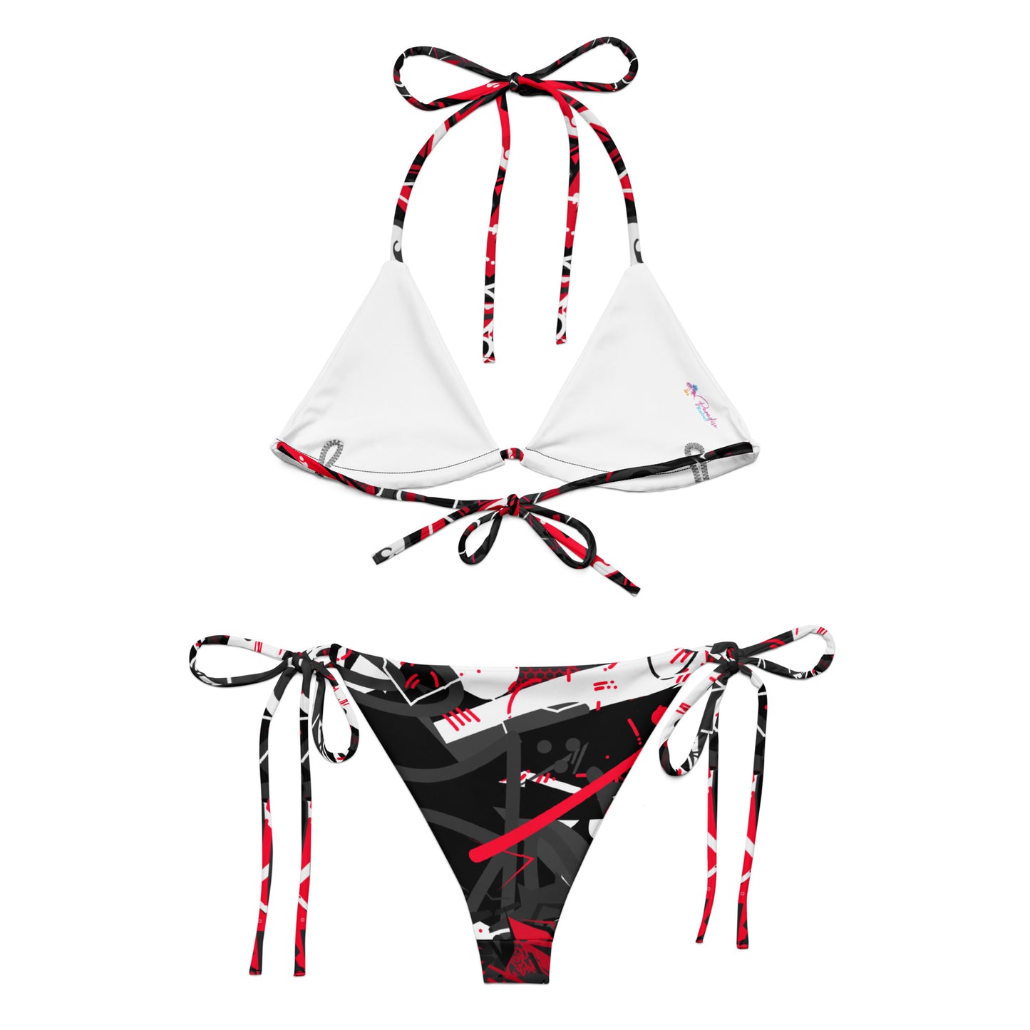 Black and Red Graffiti Art Bikini