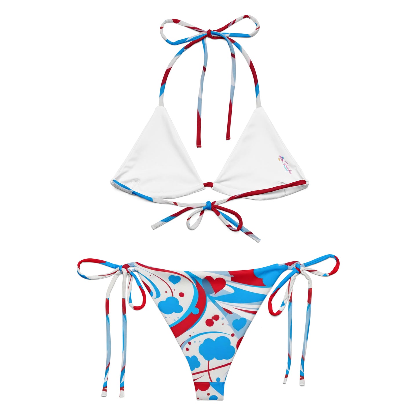 Cute Red and Blue Graffiti Bikini