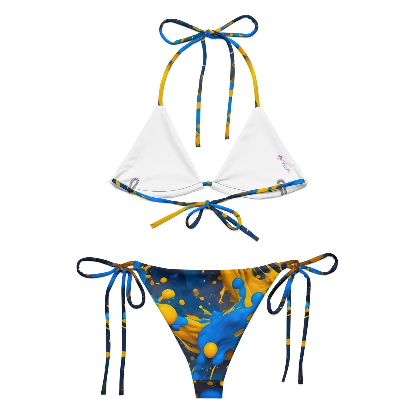 Blue and Yellow Splash Art Bikini