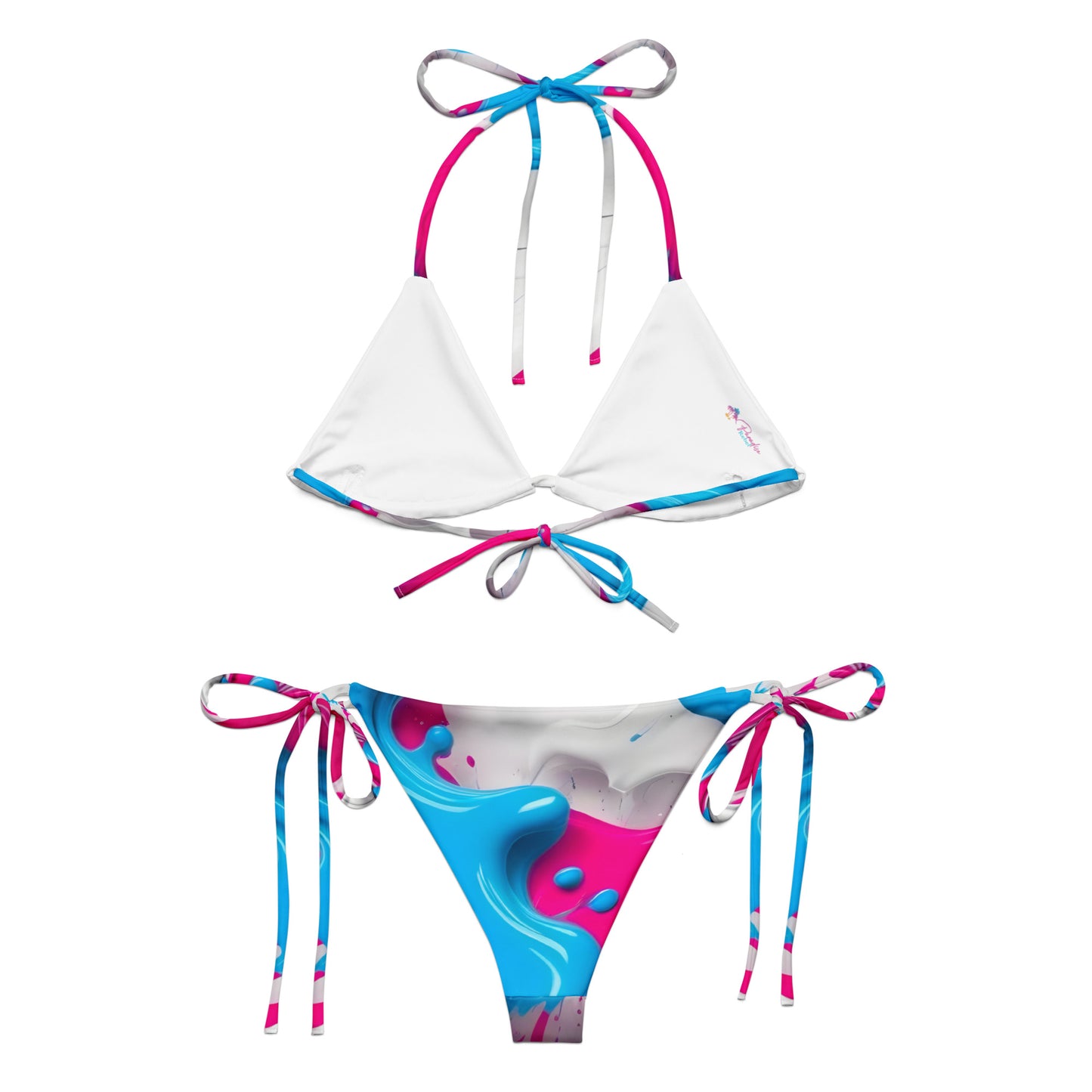 Blue and Pink Splash Art Bikini