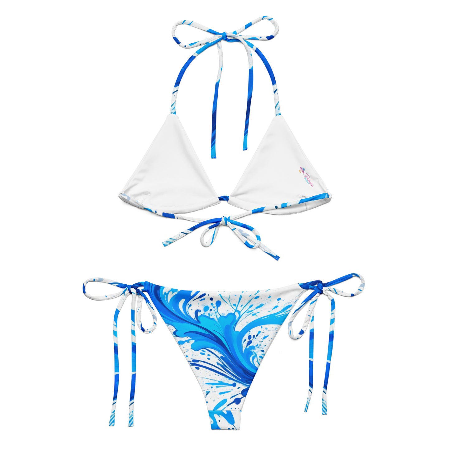 Frosty Blue Splash Art Bikini