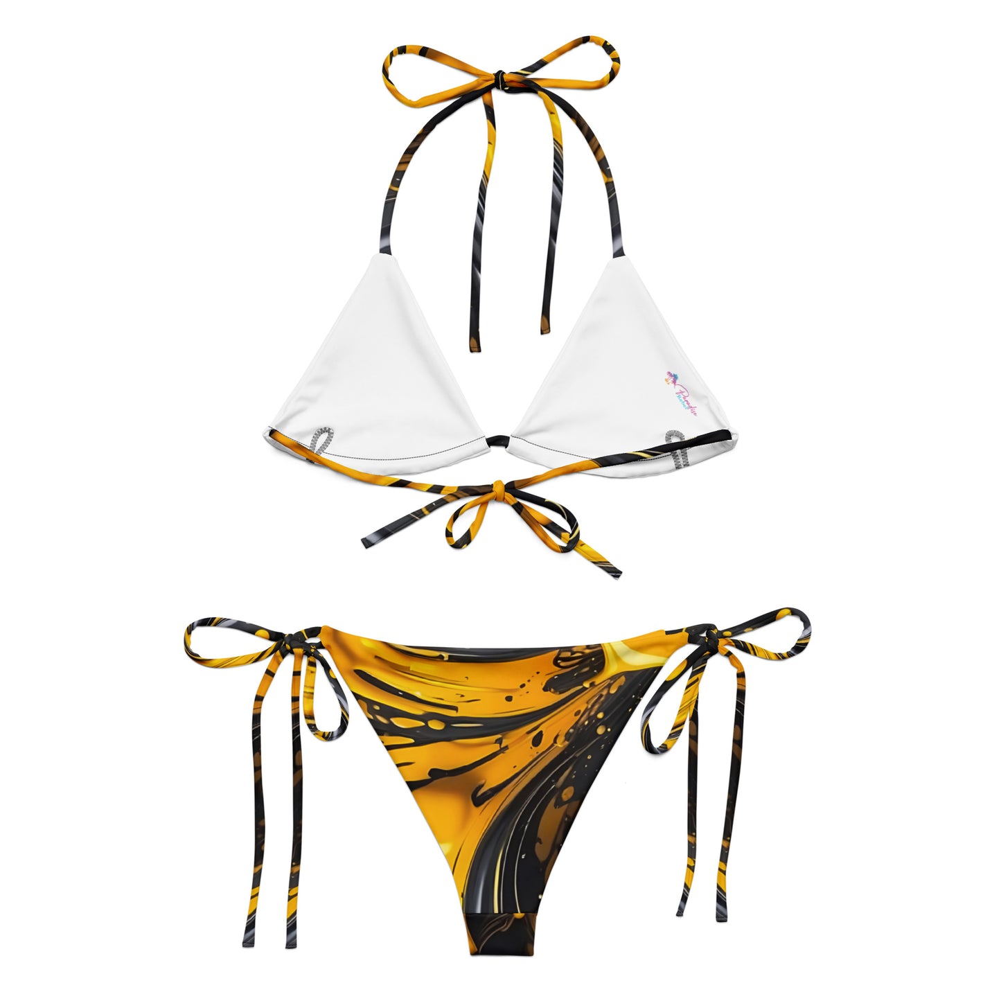 Black and Yellow Splash Art Bikini