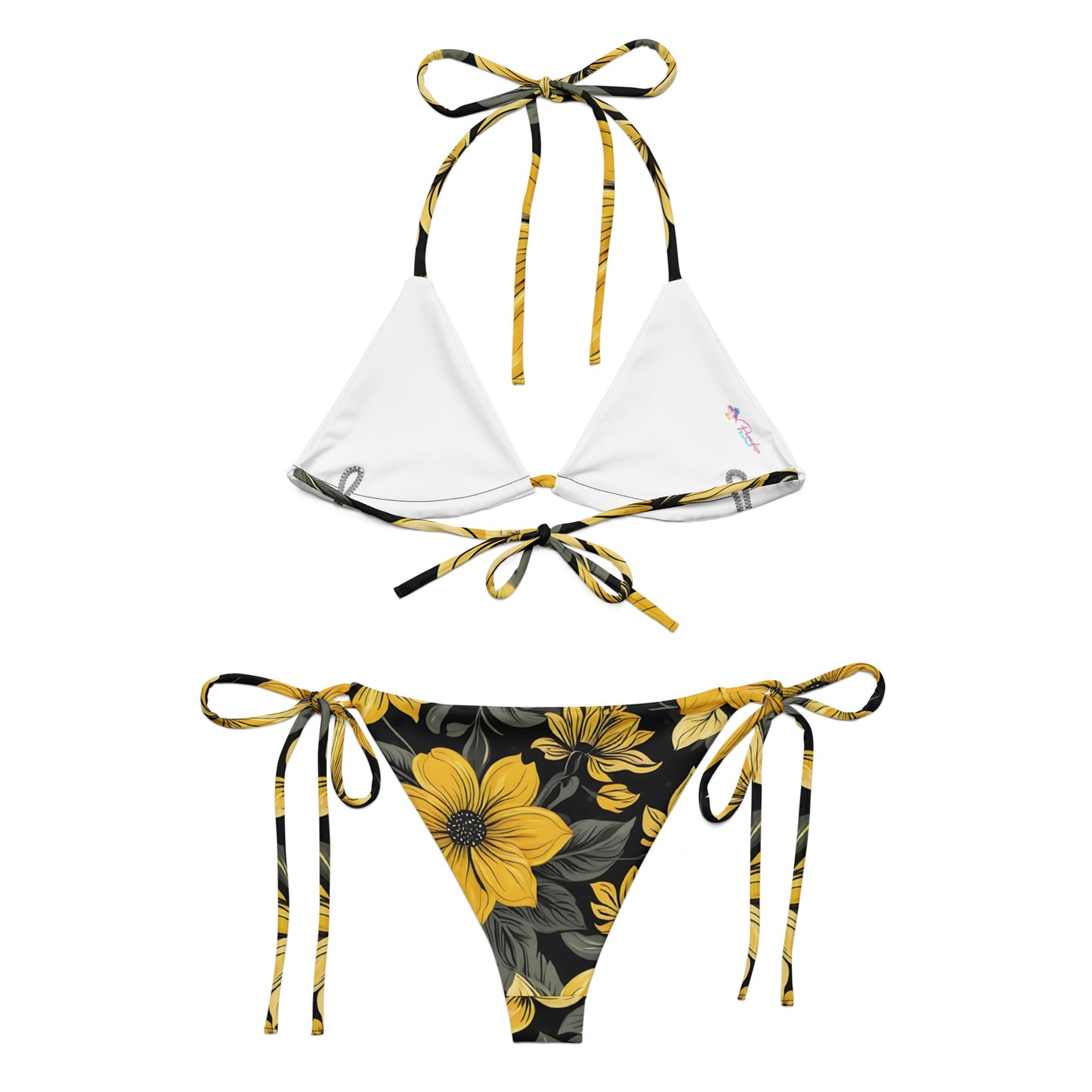 Black and Yellow Floral Bikini