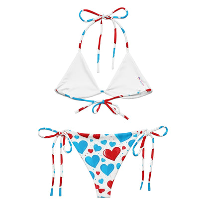 Red and Blue Hearts Cute Bikini