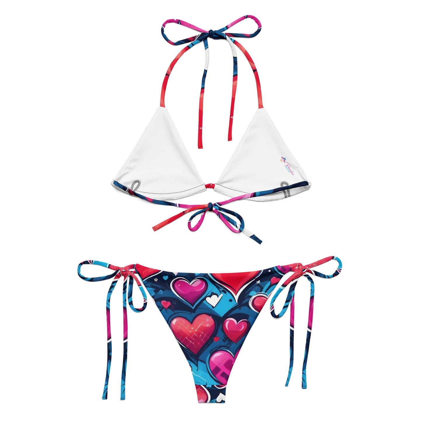 Hearts on Dark Bikini