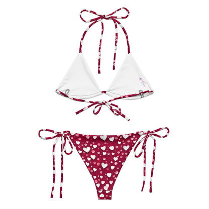 Rain of Hearts on Red Bikini