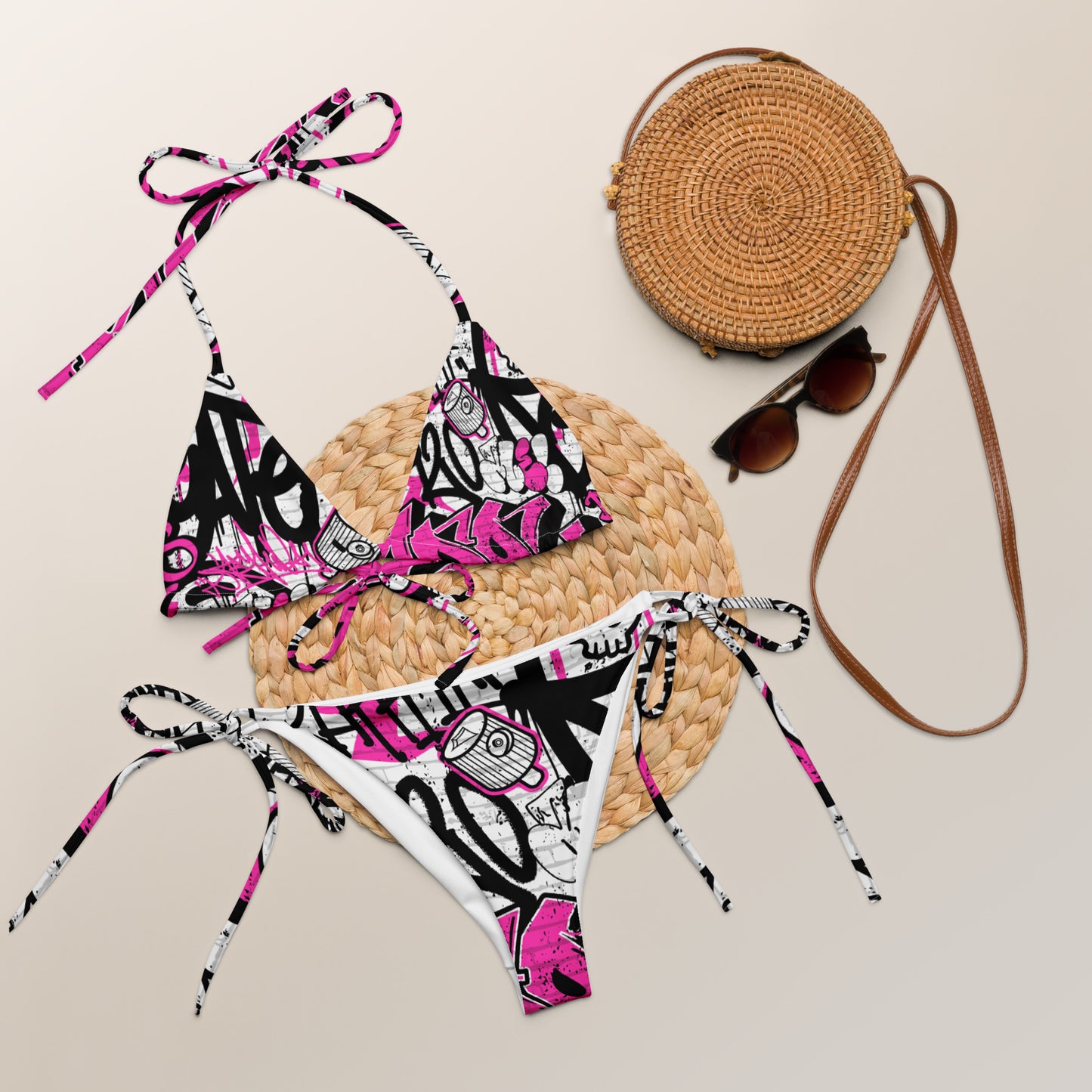 Pink Graffiti Art Bikini