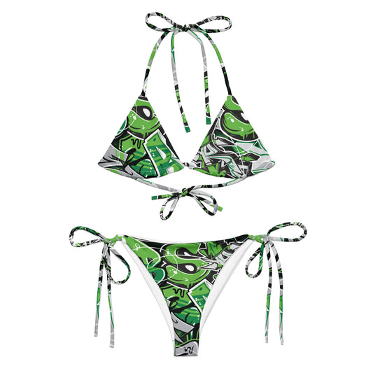 Green Graffiti Art Bikini