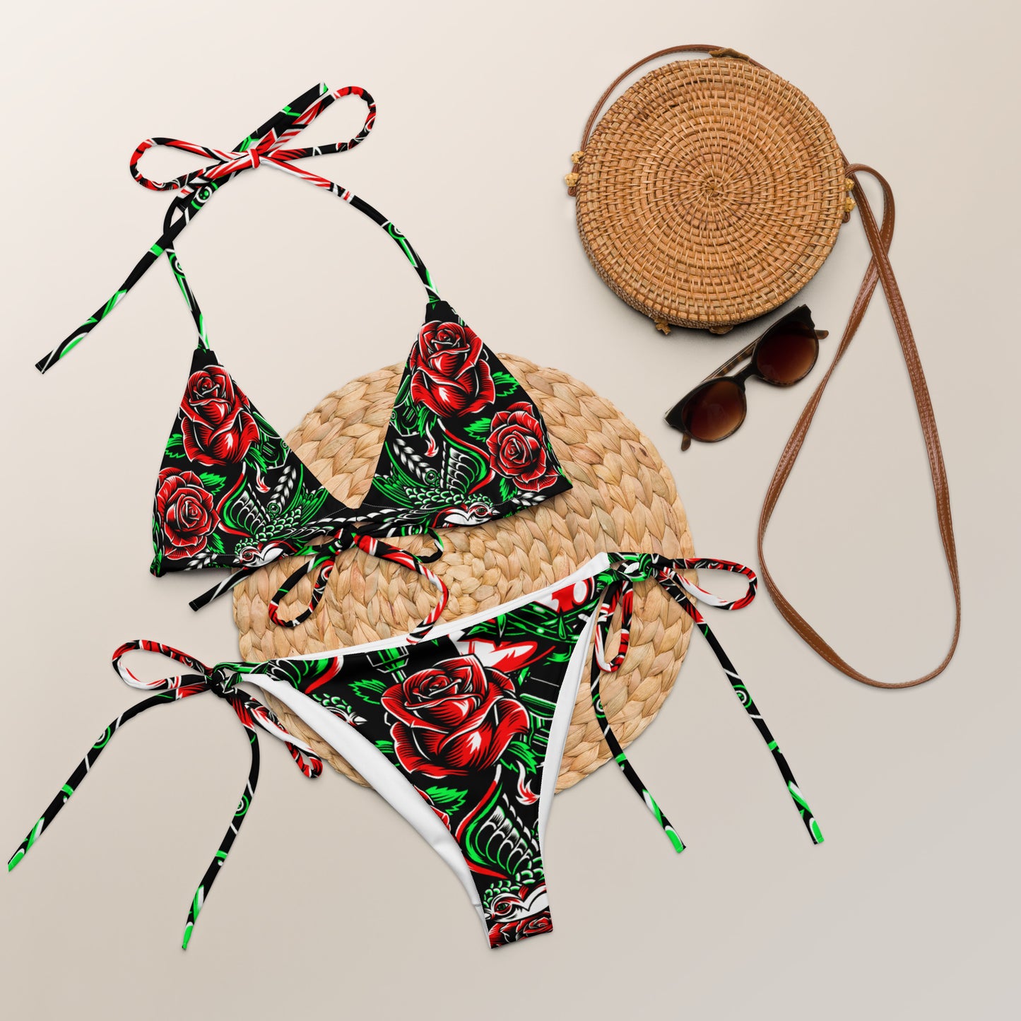 Rose and Bird Floral Bikini