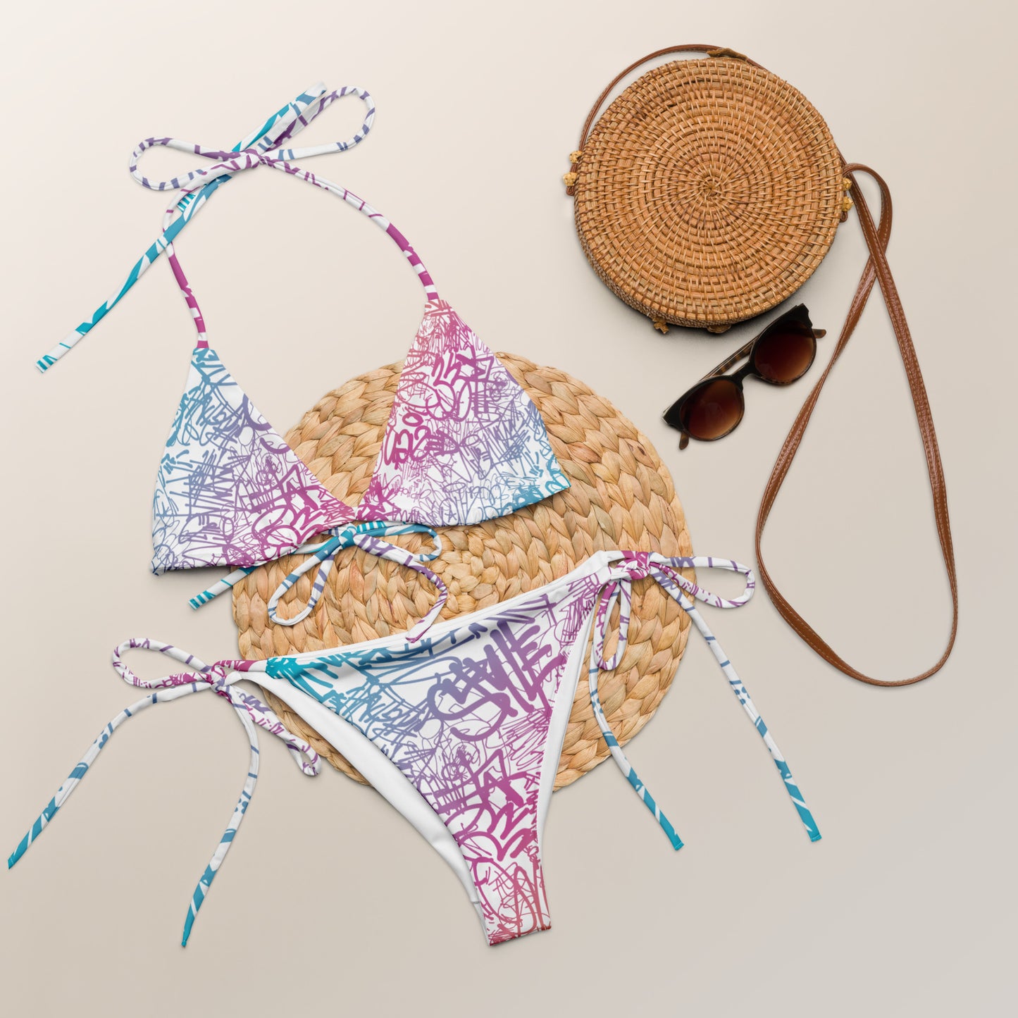 Positive Colorful Graffiti Art Bikini