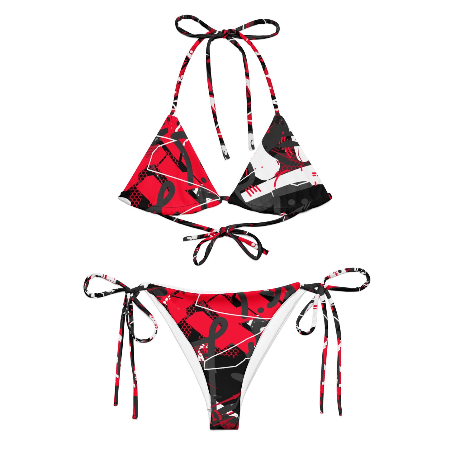 Black and Red Graffiti Art Bikini