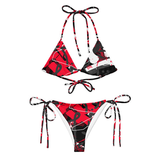 Black and Red Graffiti Art Bikini