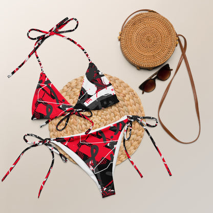 Black and Red Graffiti Art Bikini