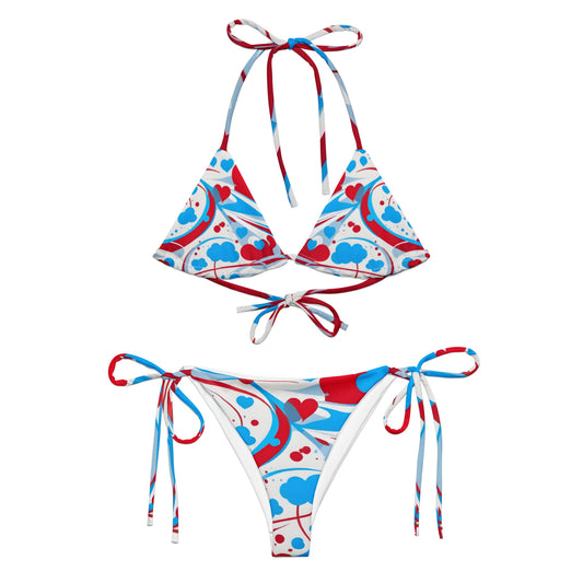 Cute Red and Blue Graffiti Bikini