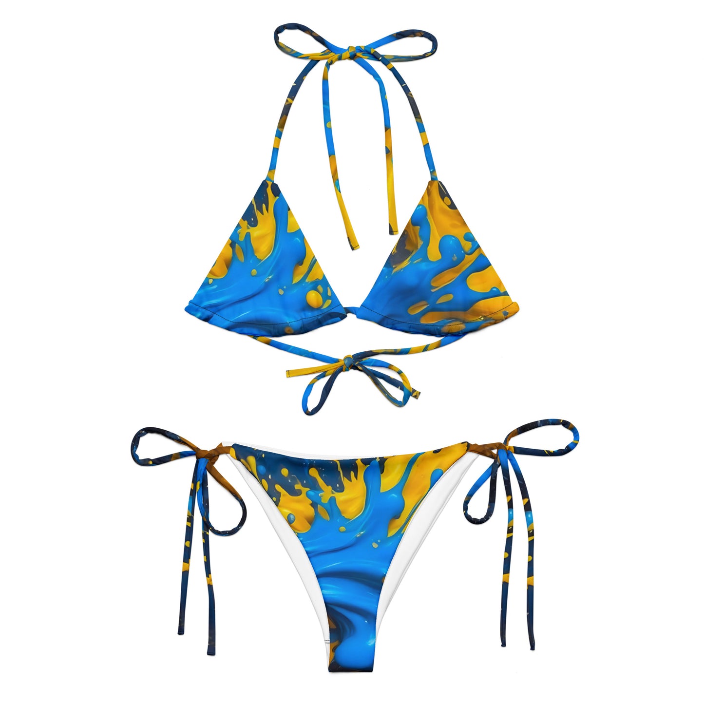 Blue and Yellow Splash Art Bikini