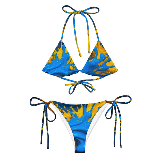 Blue and Yellow Splash Art Bikini