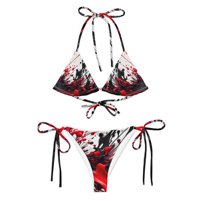 Red and Black Splash Art Bikini