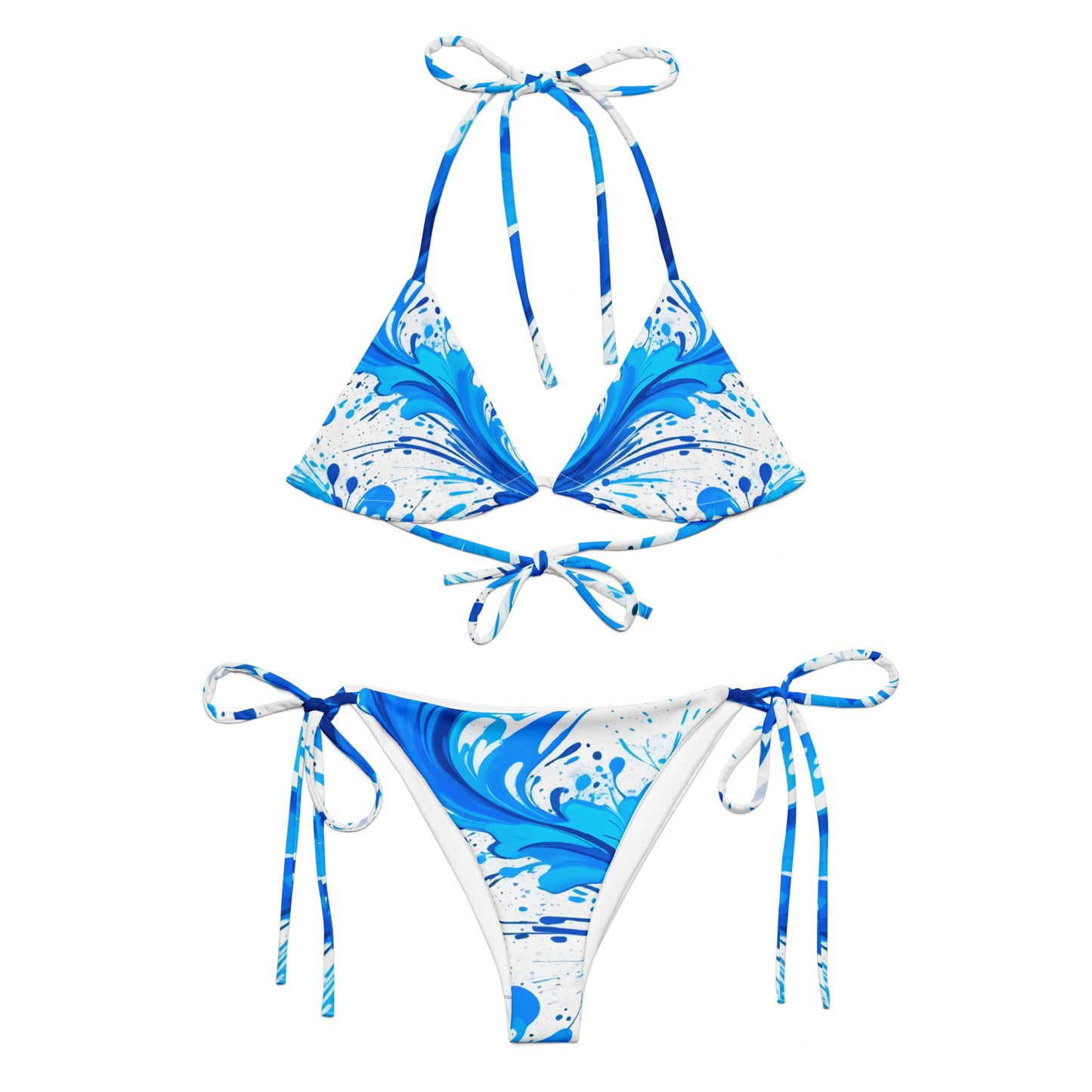 Frosty Blue Splash Art Bikini