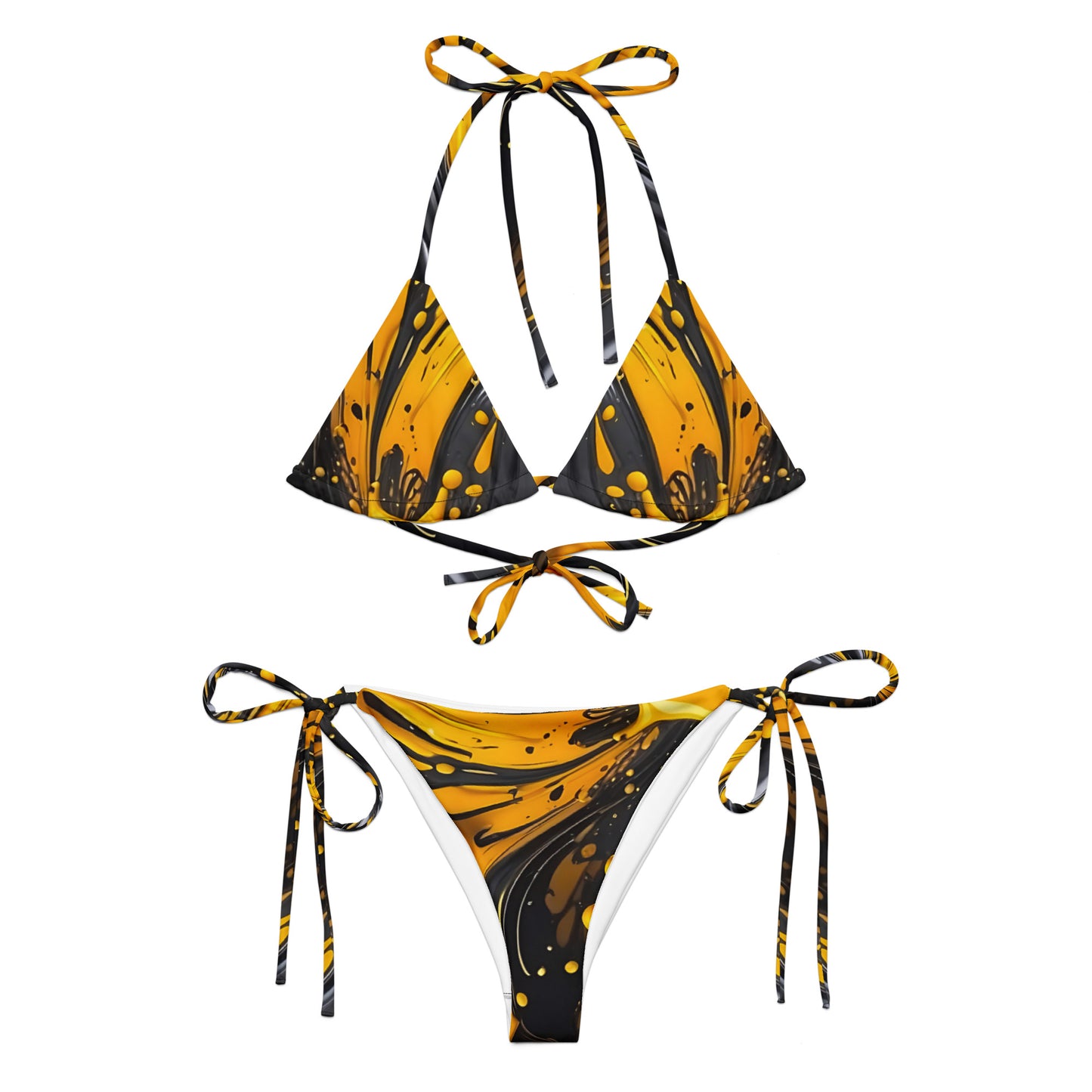 Black and Yellow Splash Art Bikini