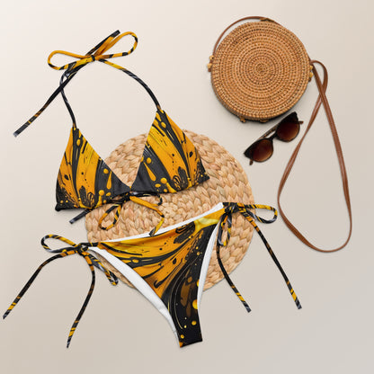 Black and Yellow Splash Art Bikini