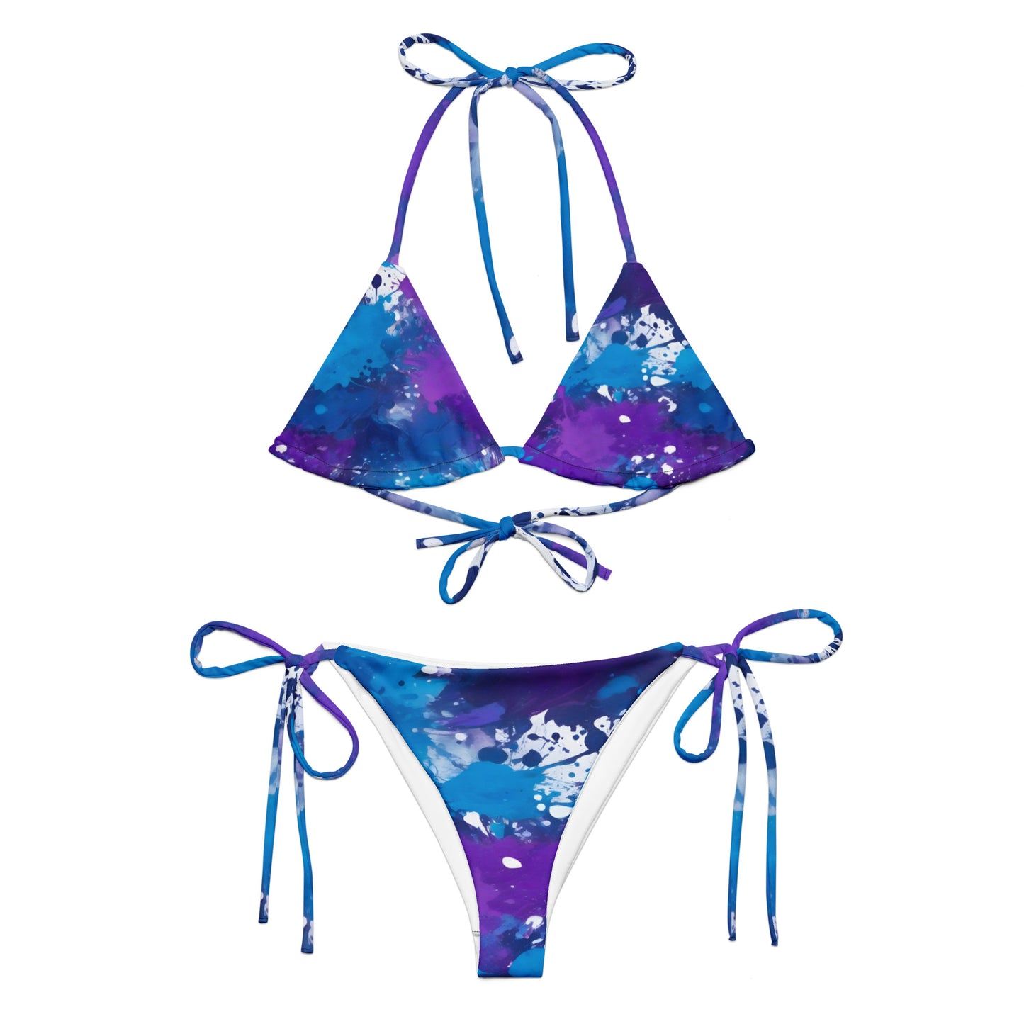 Blue and Purple Splash Art Bikini