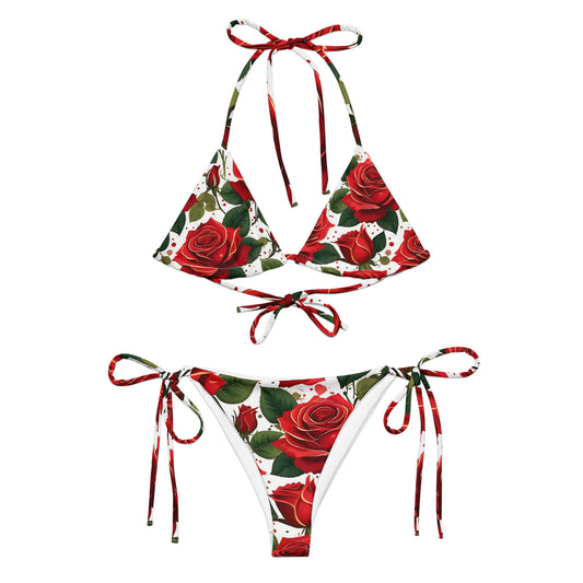 Red Roses Floral Bikini