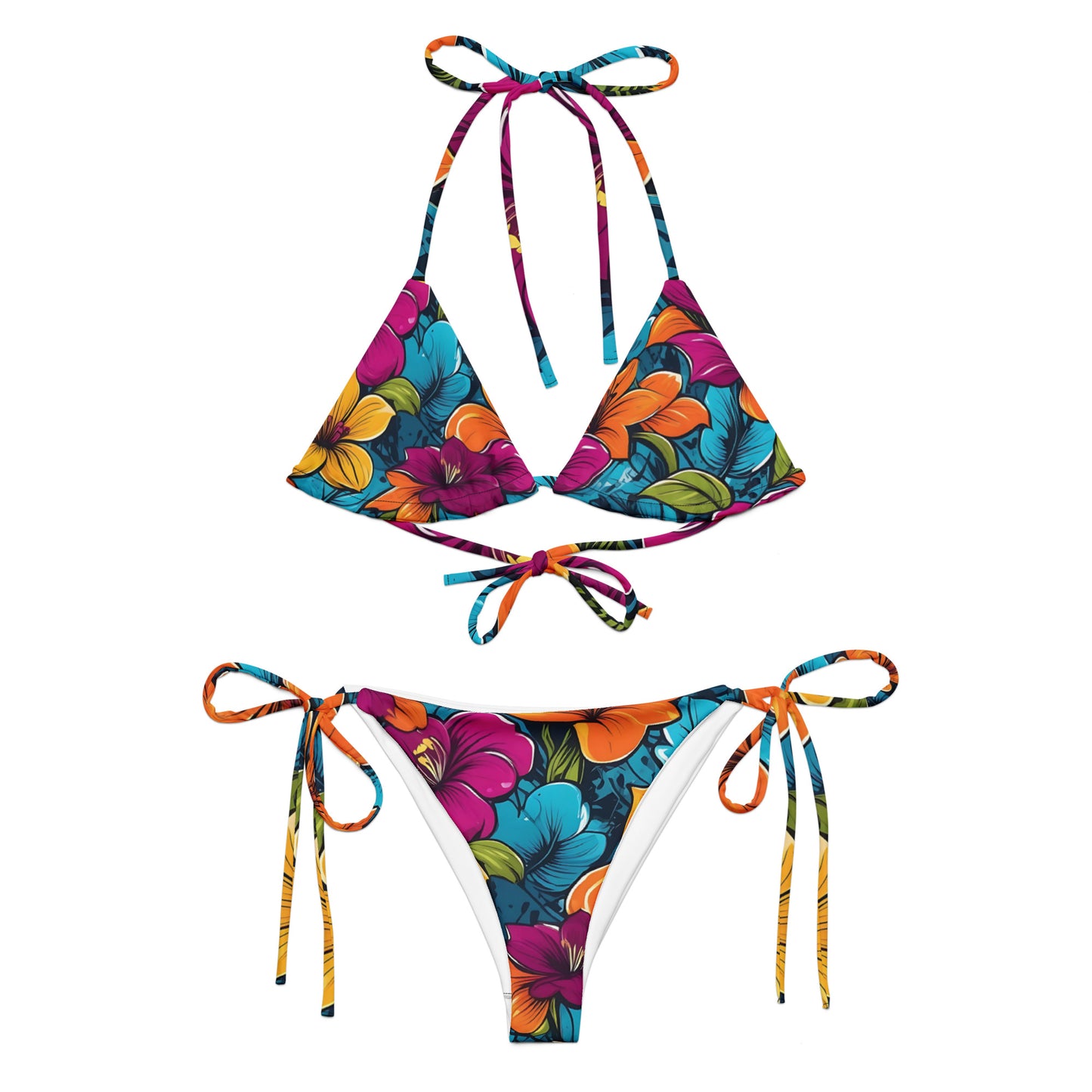 Colorful Flowers Floral Bikini