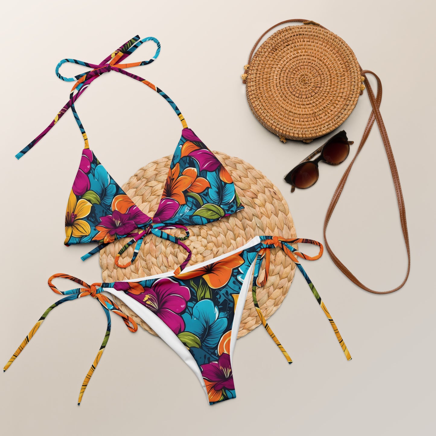 Colorful Flowers Floral Bikini