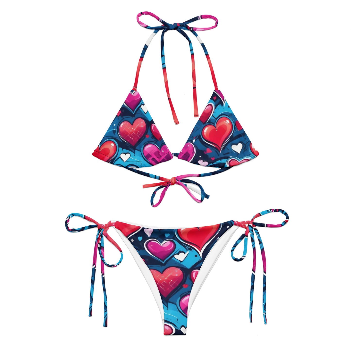 Hearts on Dark Bikini