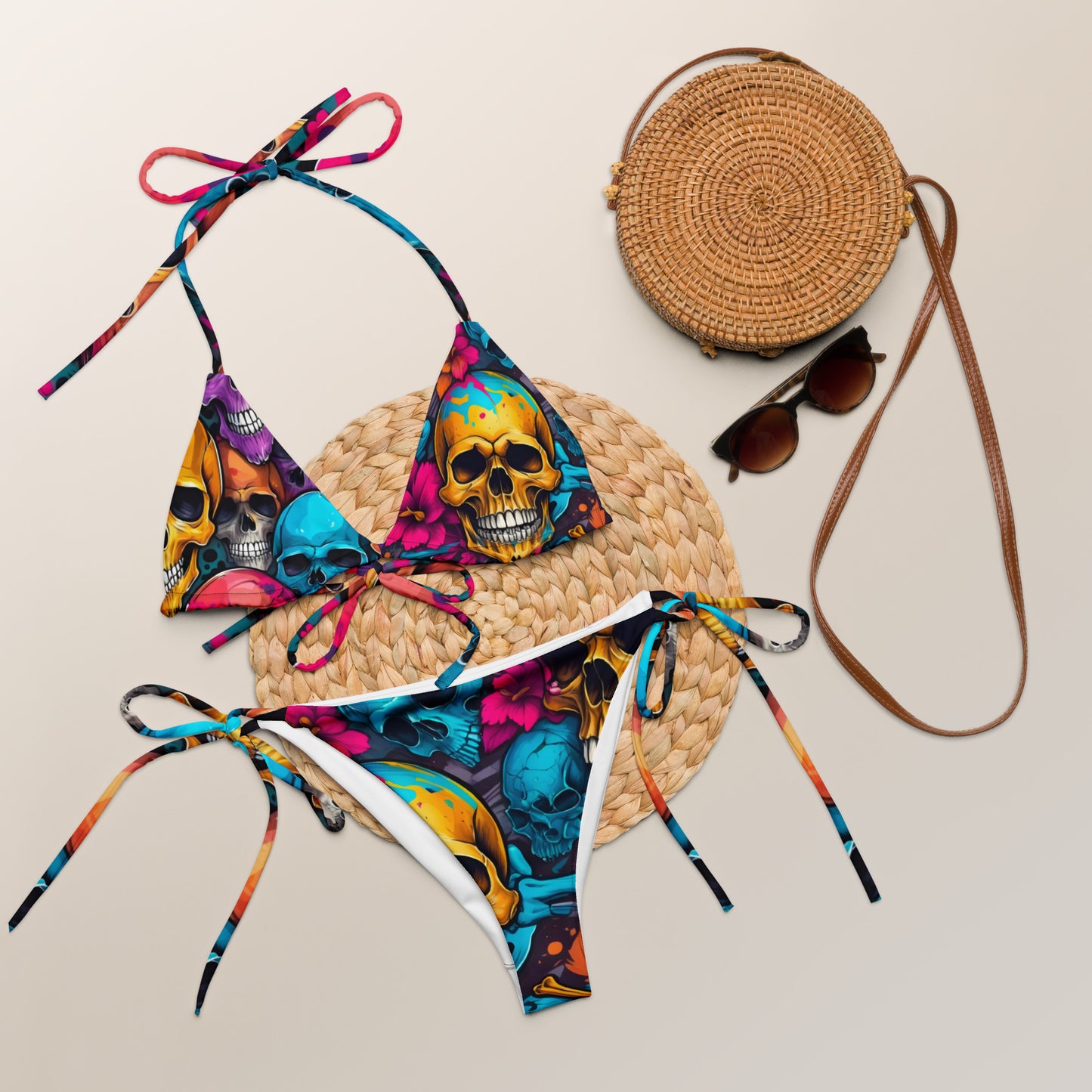 Colorful Skulls Bikini