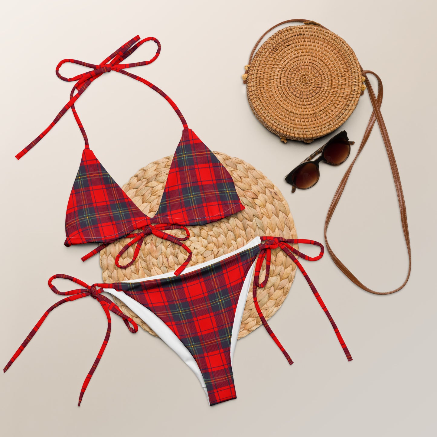 Red Plaid Bikini