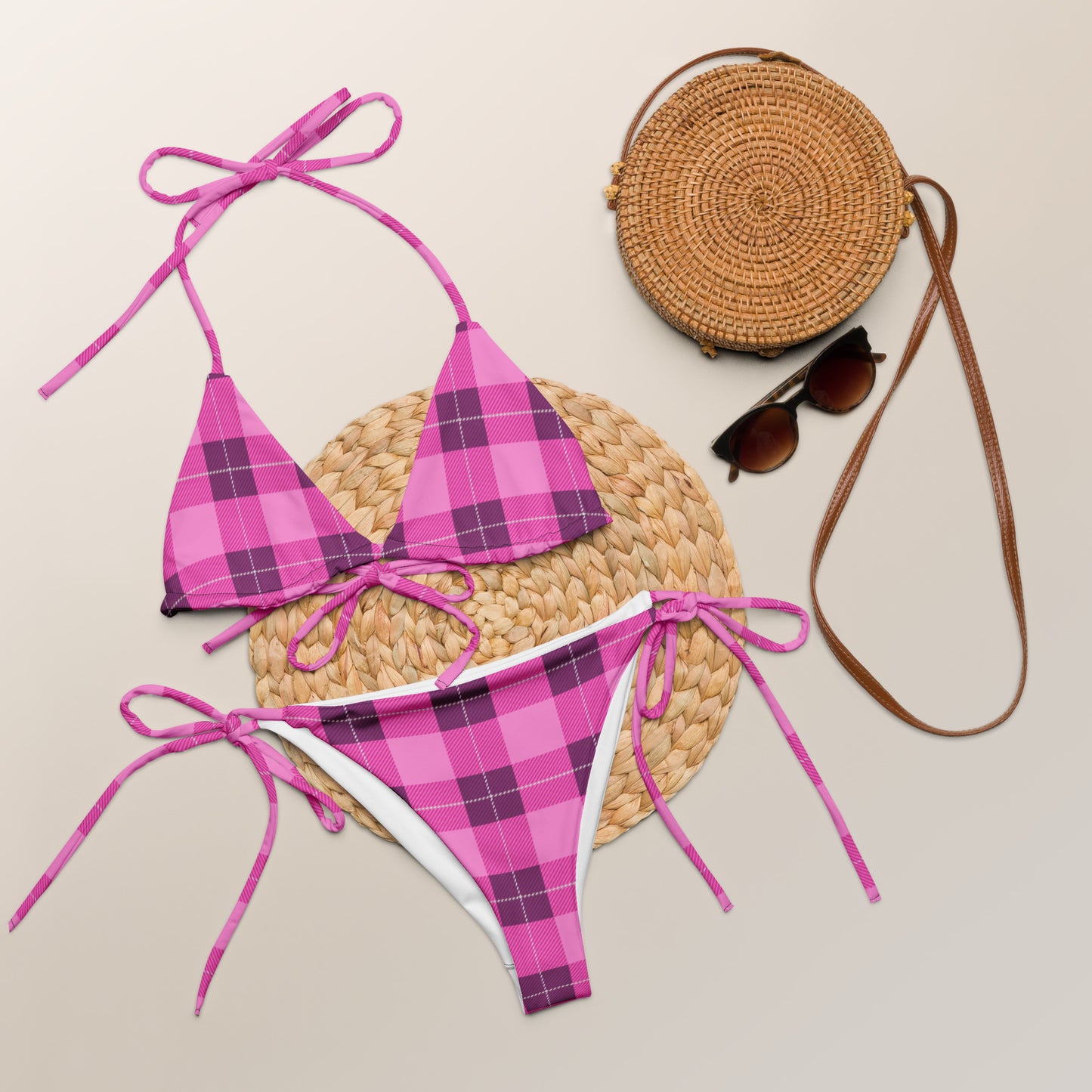 Pink Plaid Bikini