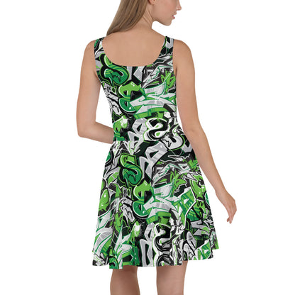 Green Graffiti Art Dress