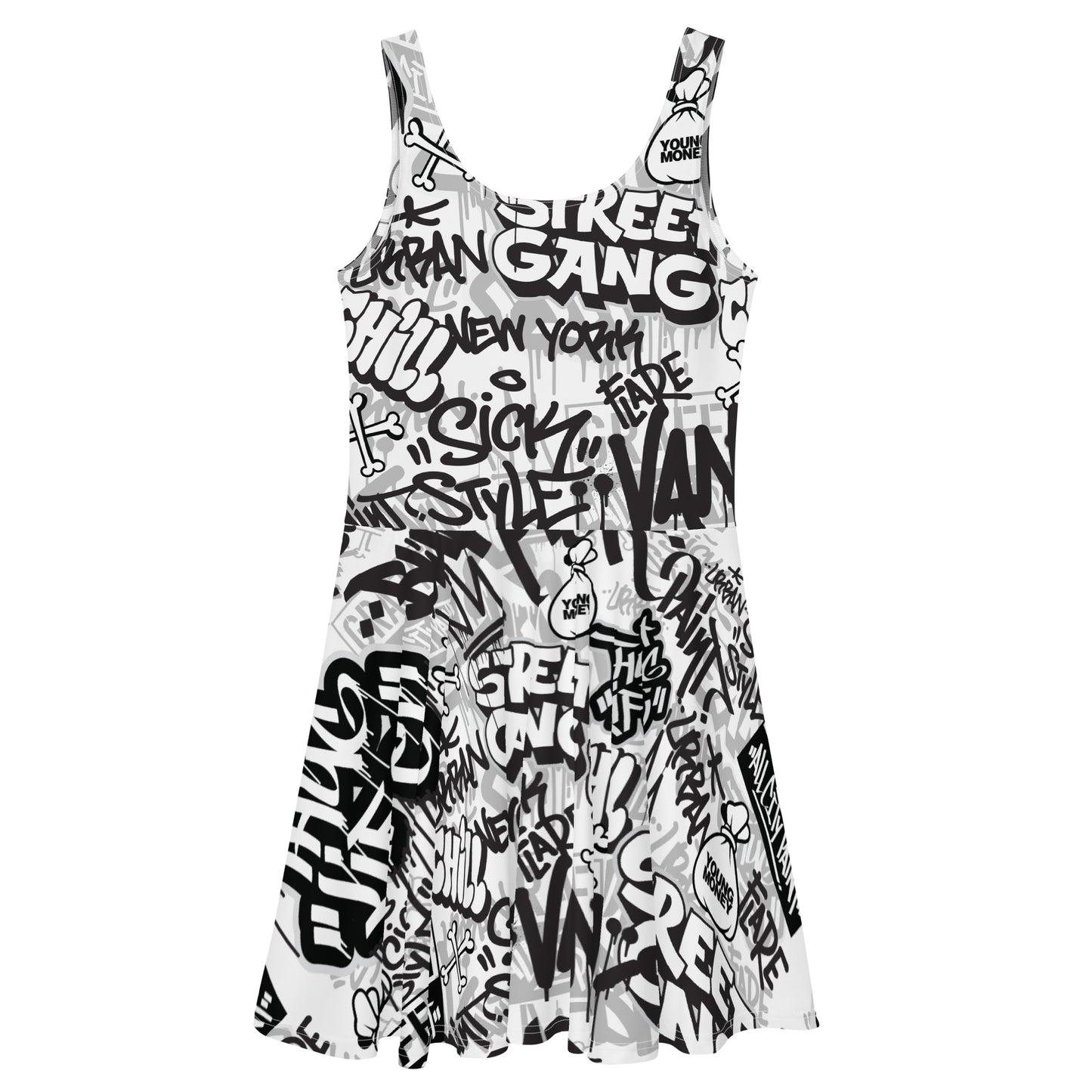 Black and White Graffiti Art Dress