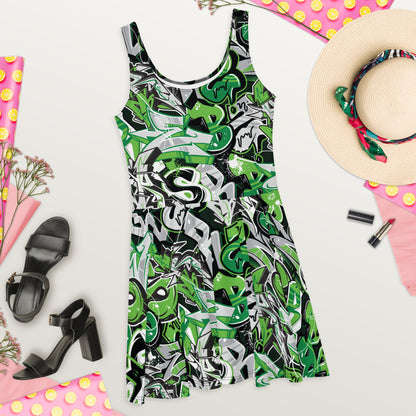 Green Graffiti Art Dress