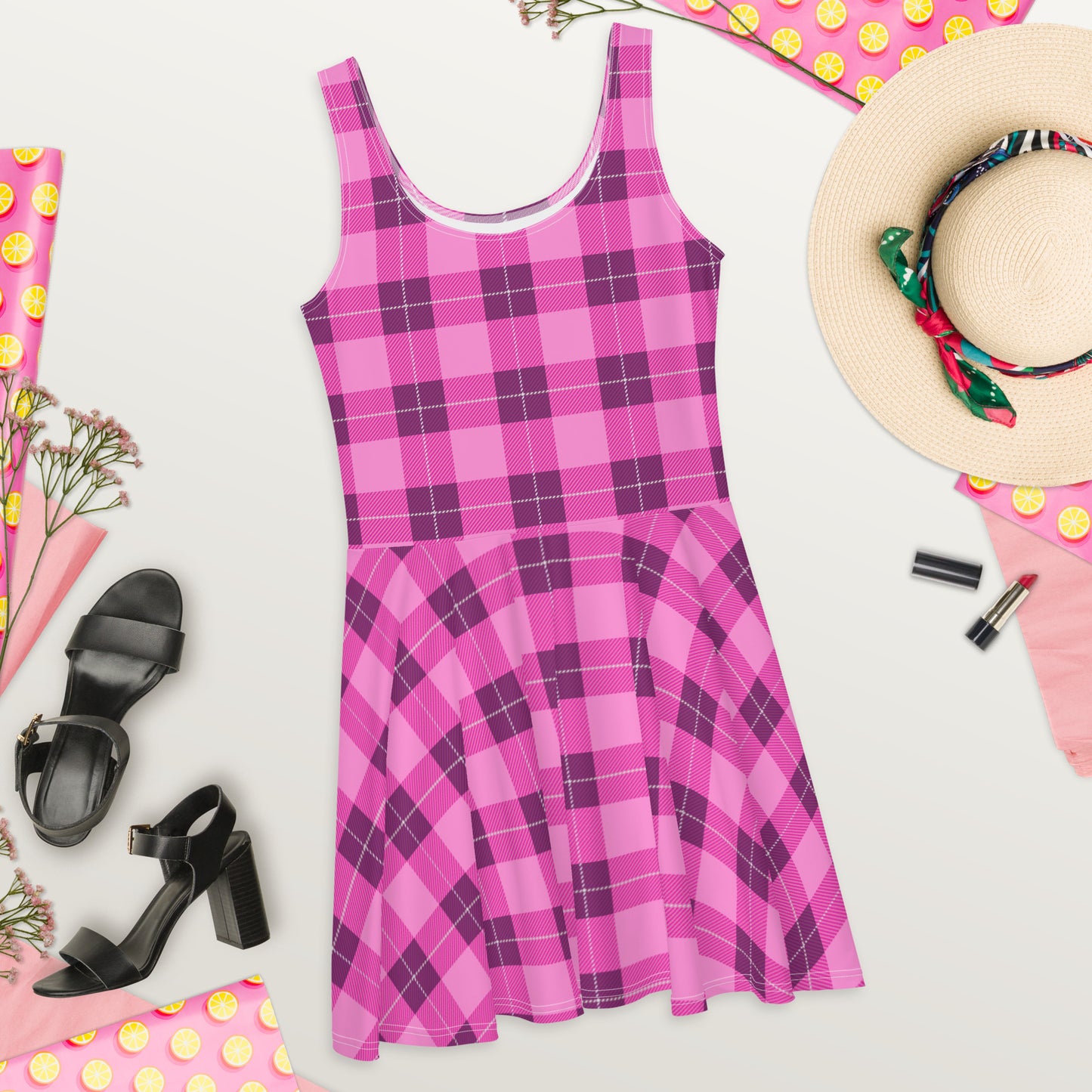 Pink Plaid Dress